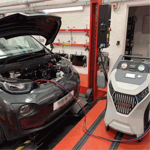 refill aircon under bonnet